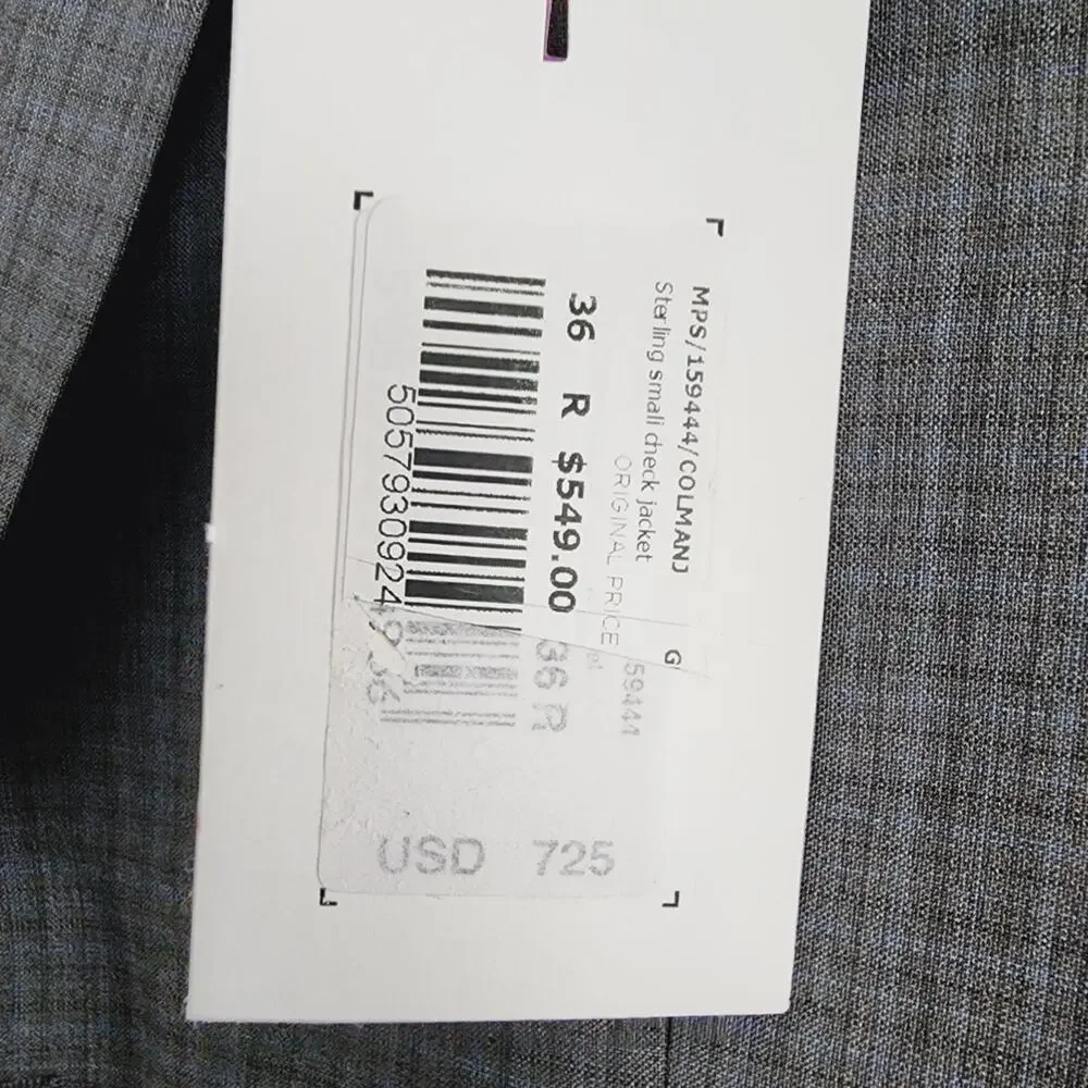 Ted Baker London Endurance Grey Check Wool Suit Jacket Blazer Sport Coat Men 36R